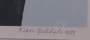Klaas Gubbels - Zeer grote zeefdruk(!), Tafel met hartvormige kan - Ingelijst kopen? Bied vanaf 500!