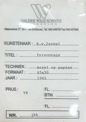 Rik van Iersel - Acryl op papier, Personnage kopen? Bied vanaf 1!