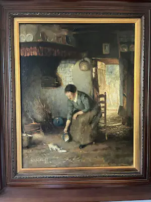 Gijsbertus Jan Sijthoff - G.J. Sijthoff schilderij incl lijst kopen? Bied vanaf 100!