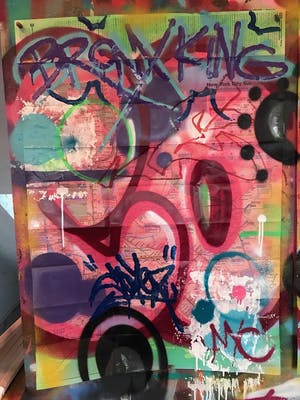 COPE2 - "Bronx King" - painting on NYC subway map kopen? Bied vanaf 375!