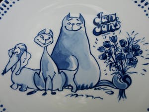 Jan Kruis - Delfts Blauw bord , Jan Jans en de Kinderen – Rode Kater, Loedertje en Lotje kopen? Bied vanaf 1!