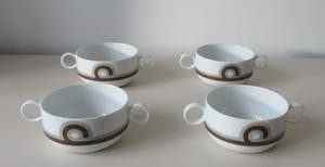 Wolf Karnagel - Vier porseleinen soepkommen servies Terra Compagna - Rosenthal Studio Linee kopen? Bied vanaf 24!