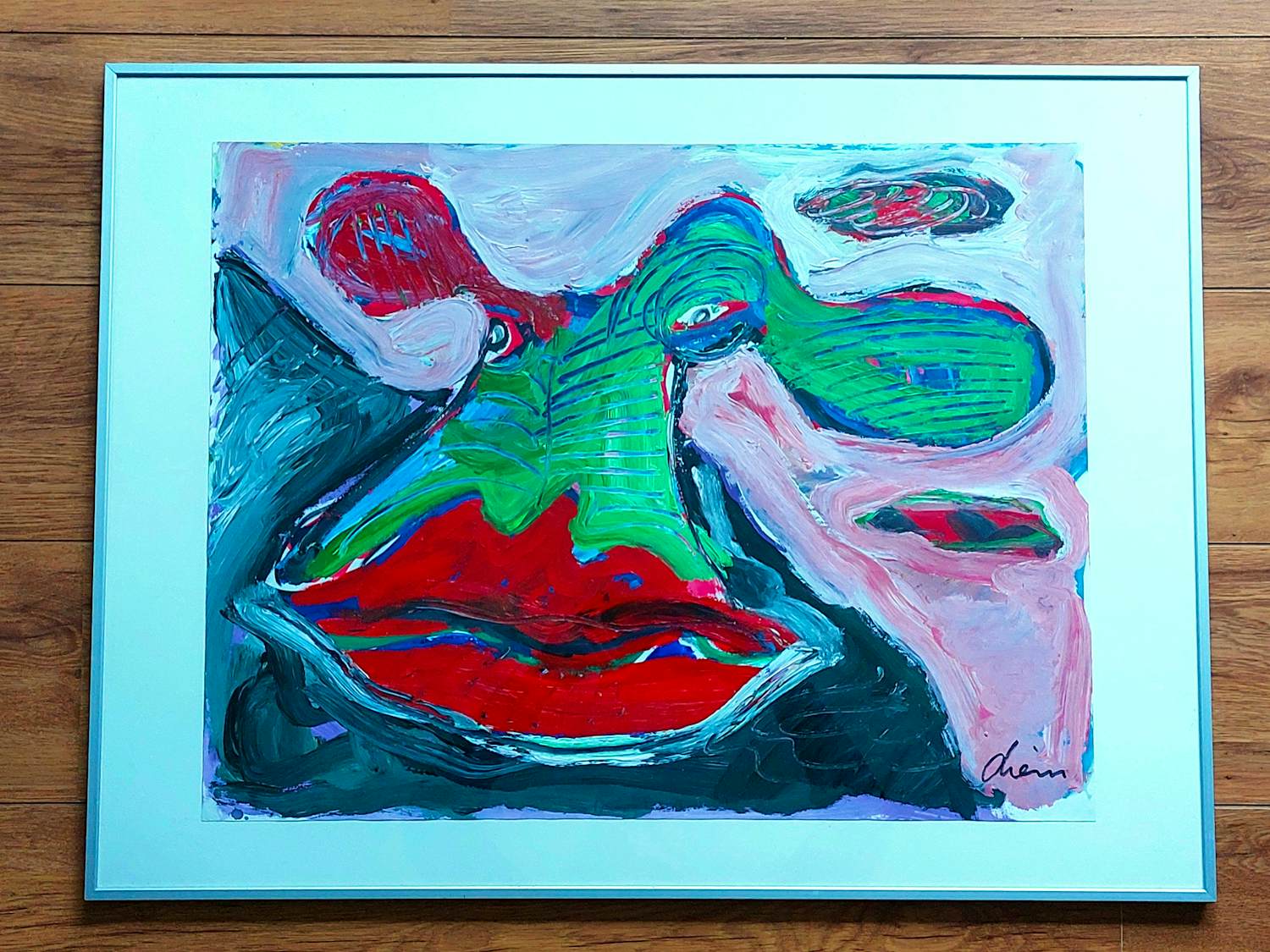 Peter Diem - Cow with Hotlips (groot werk zeer dik met Acryl opgezet) kopen? Bied vanaf 250!