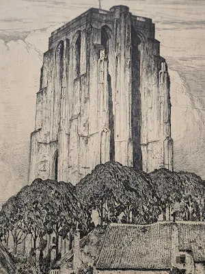 Eugene Lucker - Grote in 1918 gemaakte Ets "Sint-Lievensmonstertoren Zierikzee" gesigneerd kaufen? Bieten Sie von 38!