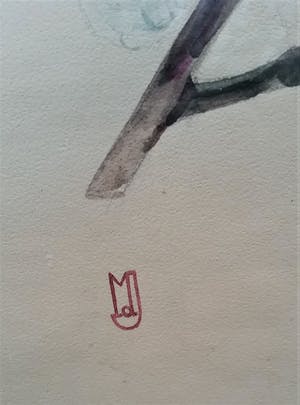 Niet of onleesbaar gesigneerd - Prachtige aquarel , met monogram, in een goede staat kopen? Bied vanaf 1!