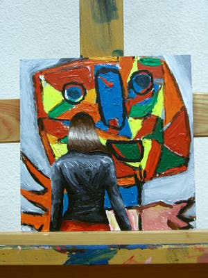 Gerard Boersma - Freedom Cry (Vrouw kijkend naar schilderij van Karel Appel) kopen? Bied vanaf 100!