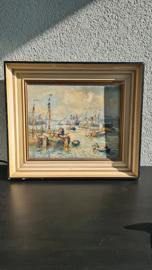 Evert Moll - Evert Moll: Gezicht op de Rotterdamse Haven kopen? Bied vanaf 750!