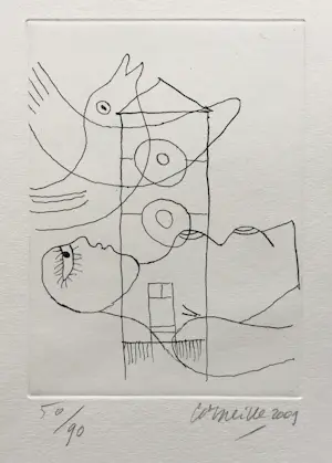 Corneille - ets - allongé nu devant le château d'eau - gesigneerd kopen? Bied vanaf 150!