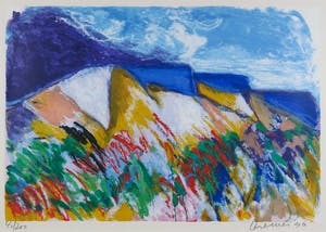 Jan Cremer - Zeefdruk, La Montagne Saint Victoire - Ingelijst kopen? Bied vanaf 250!