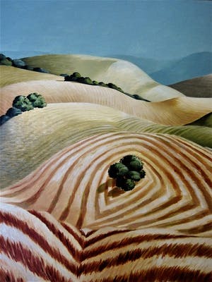 Erna van Mondfrans - Groot olieverf "Frankrijk Landschap Ariège Pyreneeën" gesigneerd kopen? Bied vanaf 80!