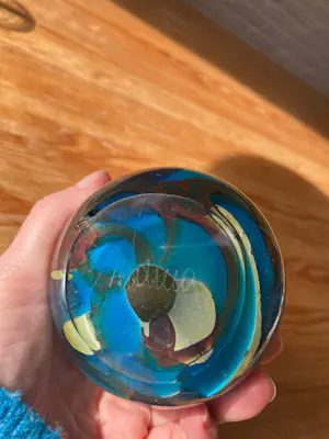 Mdina kunstglas - vintage Mdina glazen presse-papier, gemaakt door Michael Harris op Malta. kopen? Bied vanaf 55!