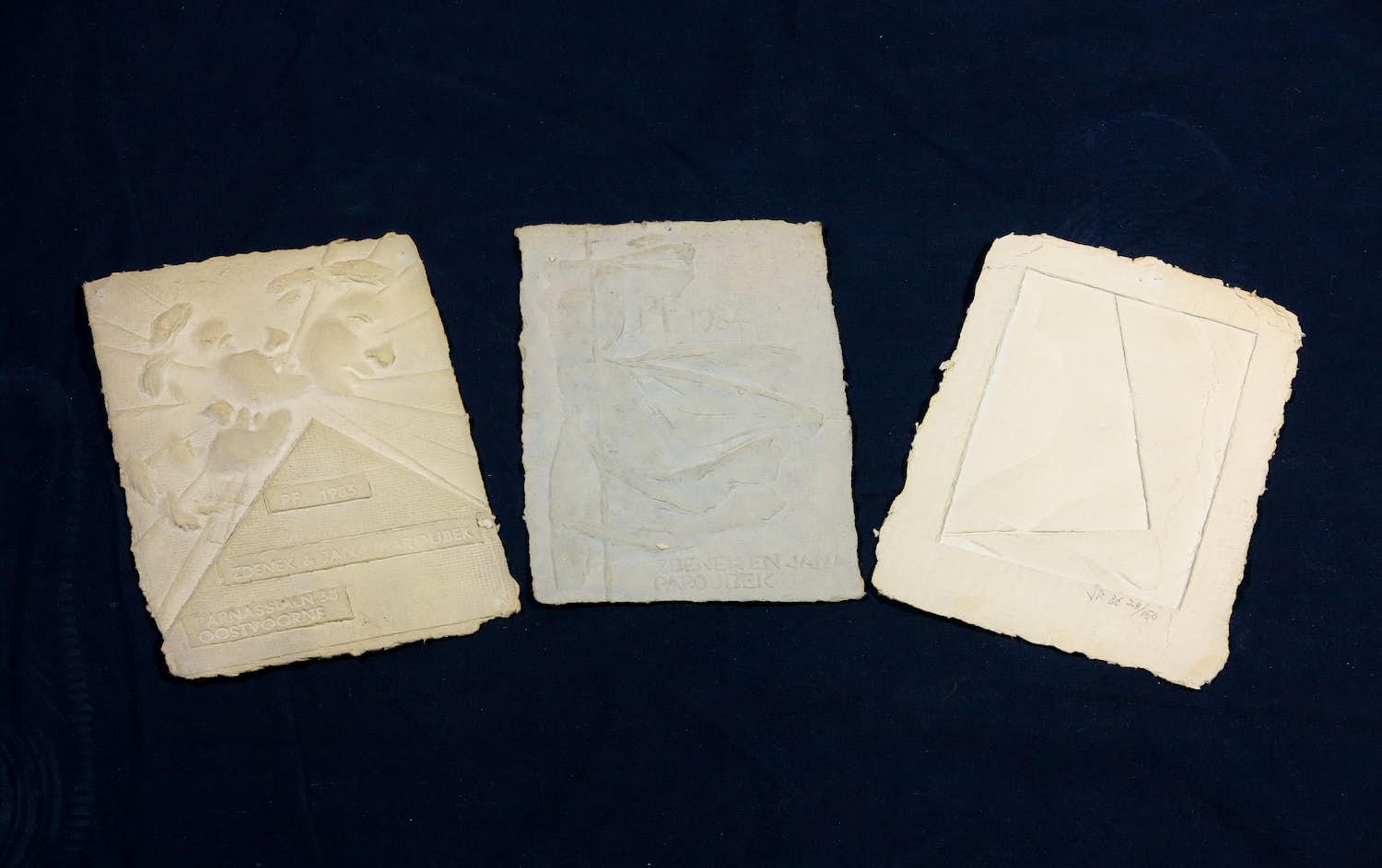 Jana Paroubek - lot van drie carborundums op geschept papier verkocht voor € 100!