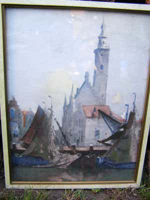 Willem Knip - Havengezicht Veere verkocht voor € 20!