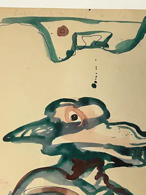 Buy Lucebert - Originele ingelijste aquarel - 1973? Bid from 2500!