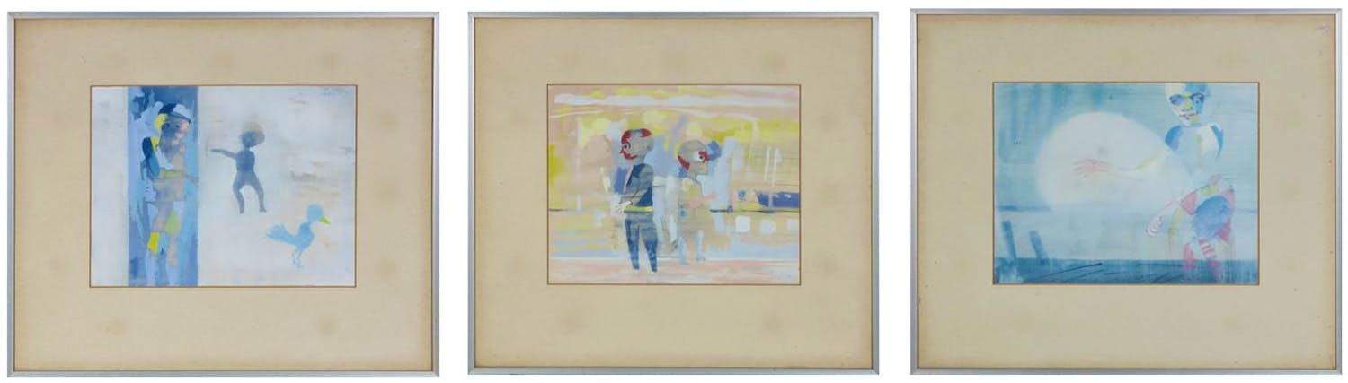 AcheterCoen Hennipman - Aquarel op papier, lot van 3 werken - Ingelijst? Enchérissez de 20!