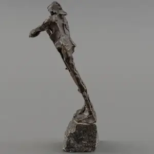 Jits Bakker - Bronzen beeld: Brandweerman op ladder - 1993 kopen? Bied vanaf 995!