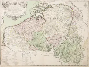 Louis Charles Desnos - Handgekleurde gravure, Pays Bas Catholiques connus sous le nom de Flandre kopen? Bied vanaf 20!