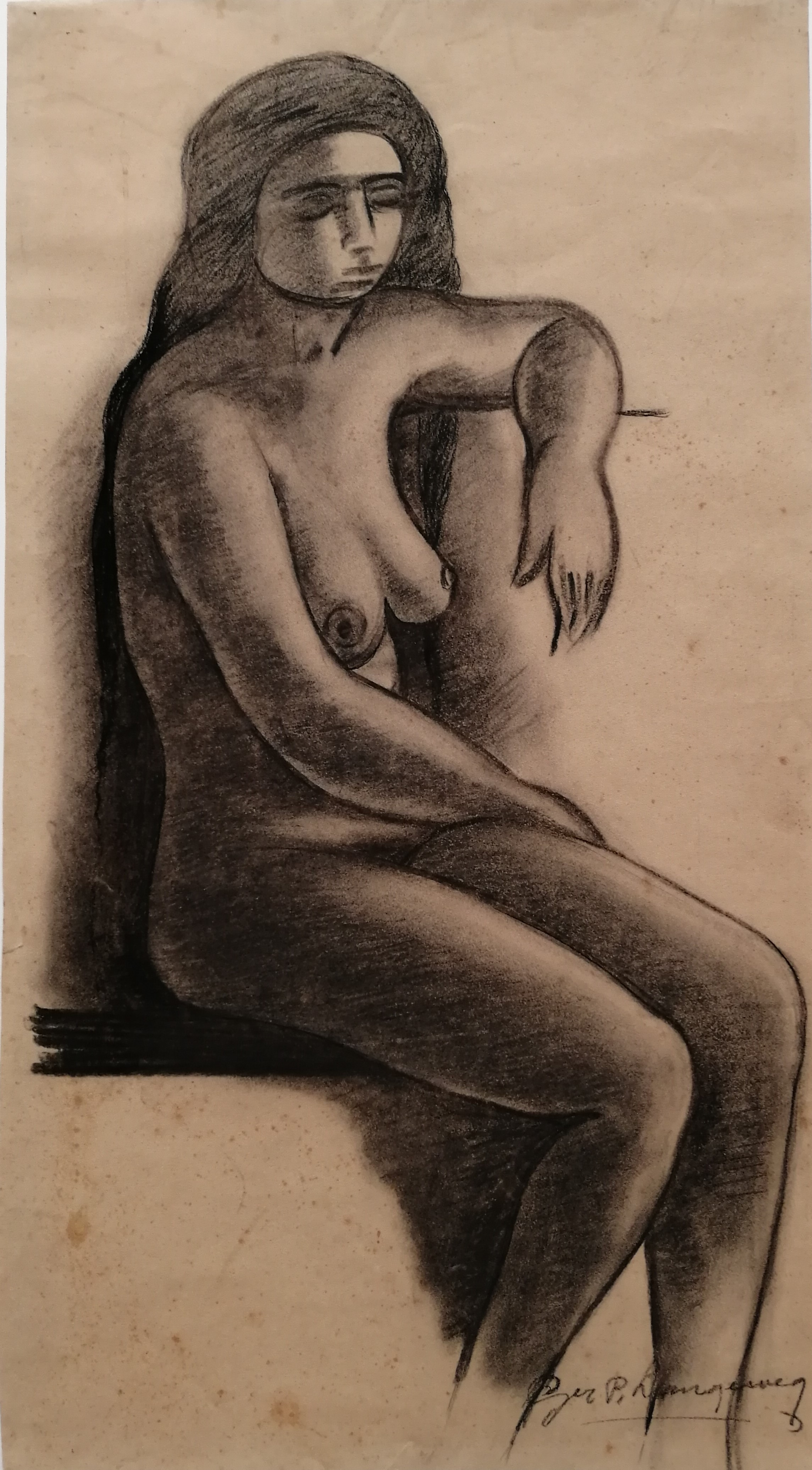 Ger Langeweg - Zittend naakt kopen? Bied vanaf 30!