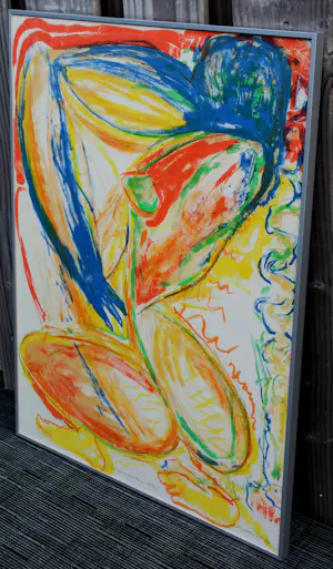 Paul de Lussanet - Ingelijste zeefdruk: 'Hommage aan Cobra' - 1989 kopen? Bied vanaf 85!