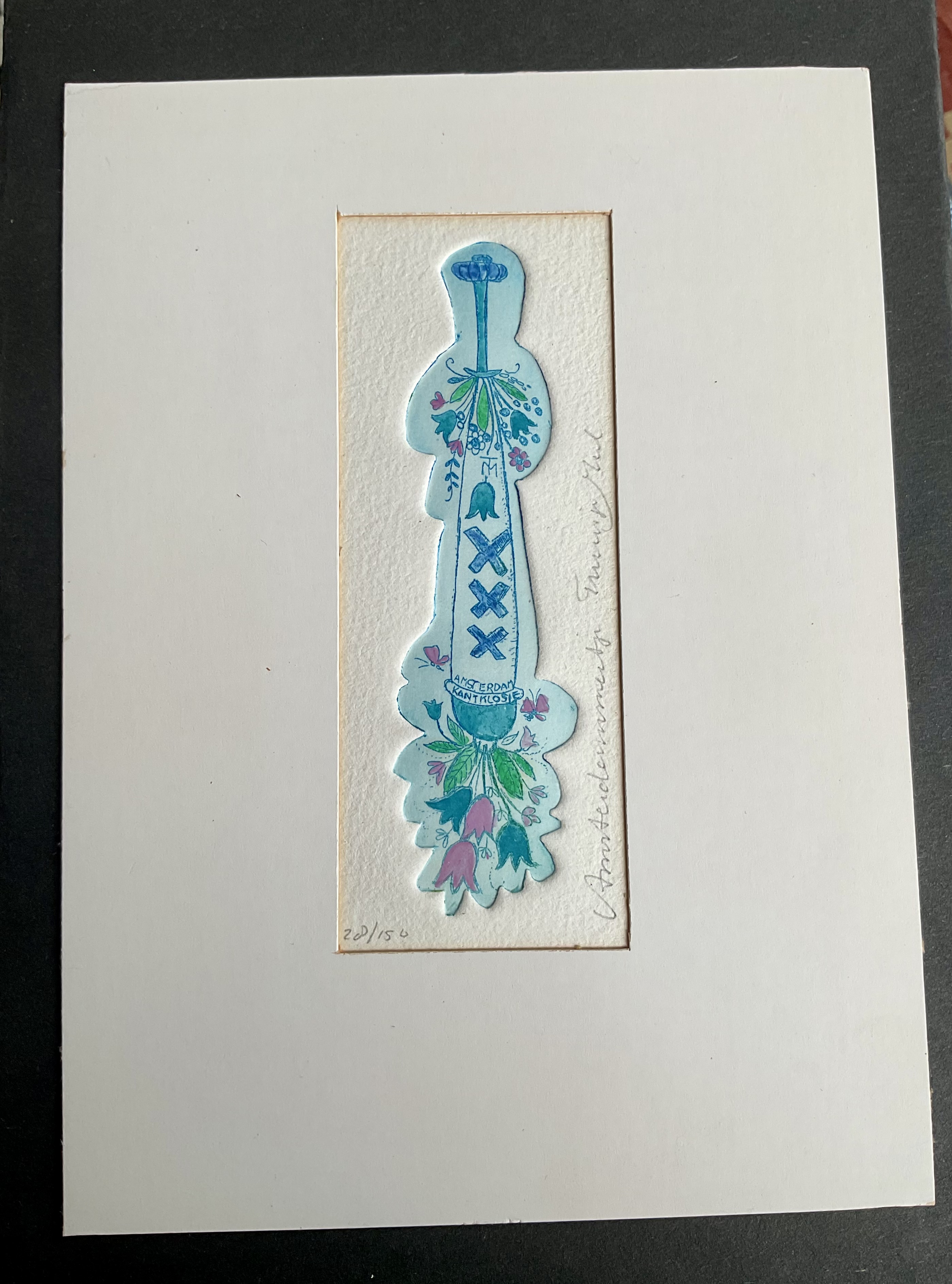 Truusje Mul - Kleur ets, Amsterdammertje, gesigneerd,28/150 kopen? Bied vanaf 20!
