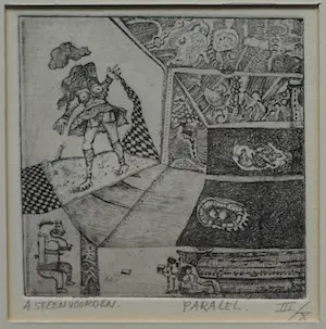 Ab Steenvoorden - 2 Ingelijste etsen , Paralel & Spelen – oplage van 10 ex. kopen? Bied vanaf 40!