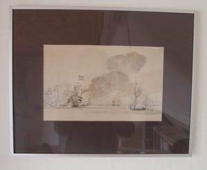 Niet of onleesbaar gesigneerd - Print van klassieke aquarel van een zeeslag kopen? Bied vanaf 1!