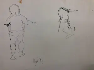 Phil Vermeer-Weterings - twee kinderen (meerdere tekeningen) kopen? Bied vanaf 50!