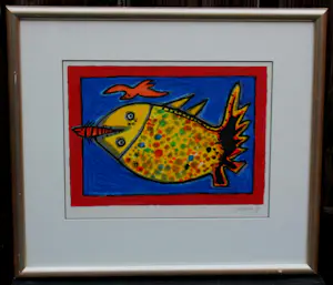 Corneille - Ingelijste zeefdruk: "Vis" - 1999 kopen? Bied vanaf 299!