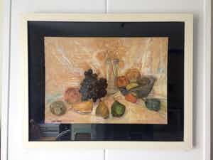 Louis Meys - Stilleven met Fruit - Krijttekening, Ingelijst verkocht voor € 79!