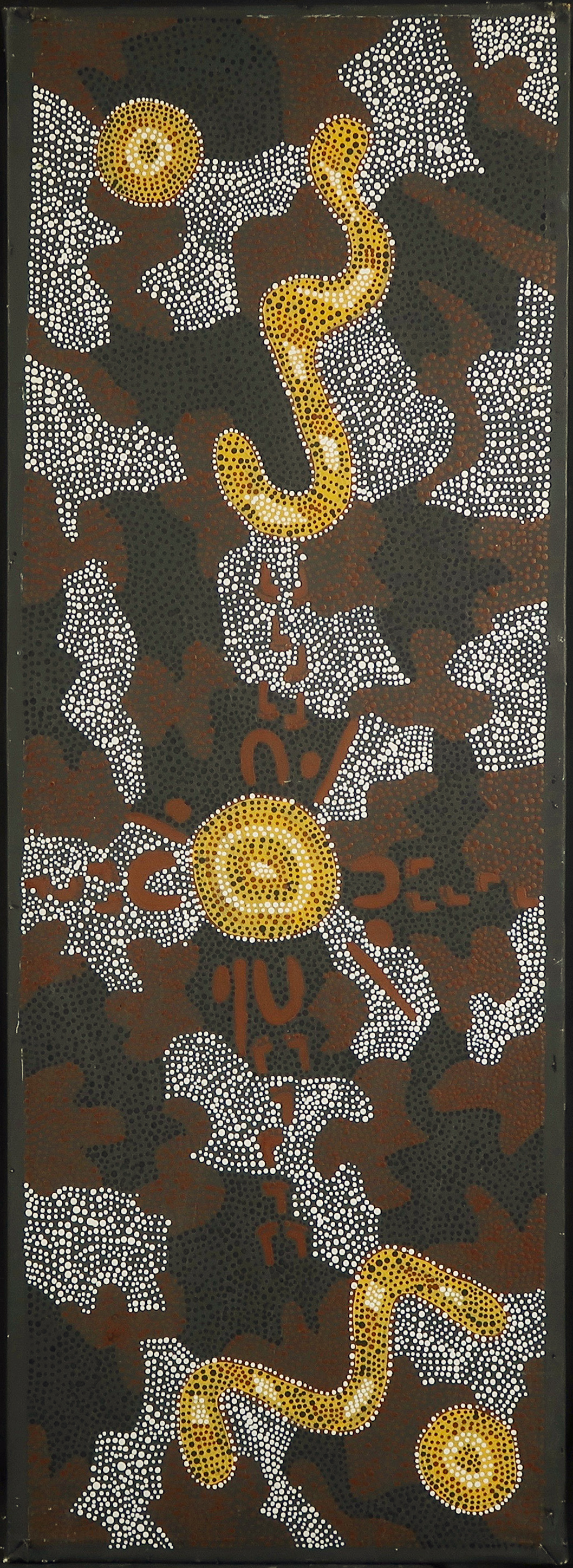 Gemieka Ivy Smith - Acryl op doek, Store worker (Aboriginal Art) verkocht voor € 100!
