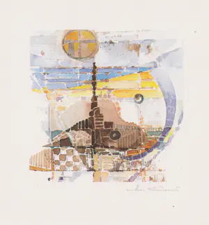 Wolf Bauer - e.a: zes handgesigneerde zeefdrukken: Abstracte Composities kopen? Bied vanaf 35!