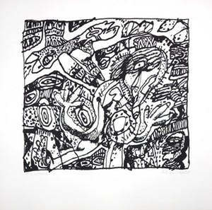 Rik van Iersel - Zeefdruk, z.t. Figuren kopen? Bied vanaf 10!