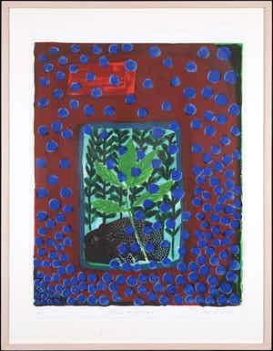 Cees Dolk - Zeefdruk, Flora en fauna 8 - Ingelijst verkocht voor € 20!