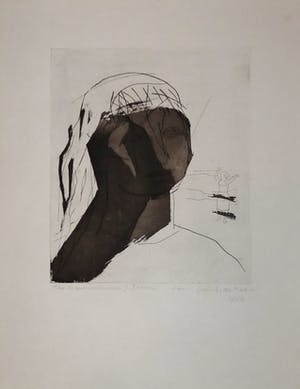 Otto B. de Kat - Portret van vrouw met hand voor haar gezicht kopen? Bied vanaf 49!