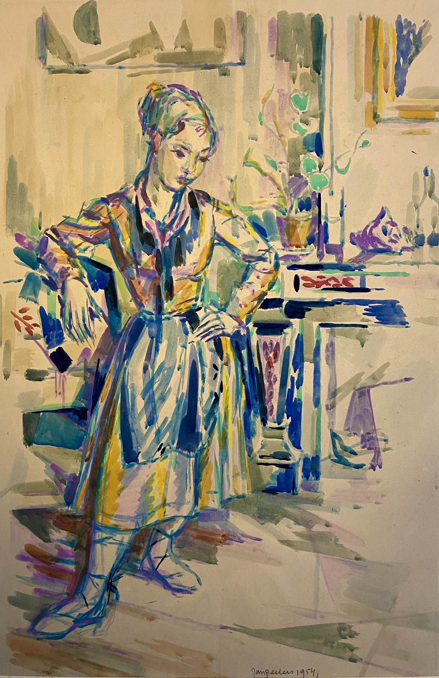 Jan Peeters - Meisje in interieur kopen? Bied vanaf 220!