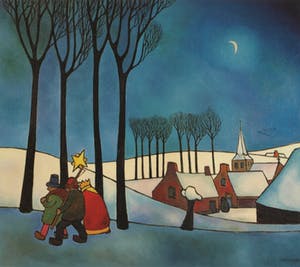 Toon Tieland - Handgesigneerde prent , “Wintergezicht” - ingelijst – ca 1990 kopen? Bied vanaf 10!