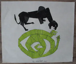 Carel Visser - Houtsnede op Japans papier - 2001 kopen? Bied vanaf 399!