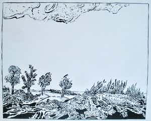 Pieter Holstein - Grote litho verkocht voor € 50!