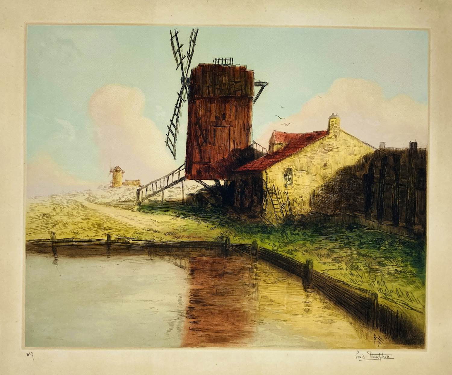 Louis-Etienne Dauphin - Molen in landschap kopen? Bied vanaf 20!