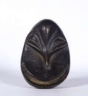 Brons (Onbekend) - Klein bronzen etnografisch masker (vogelmasker) verkocht voor € 1!