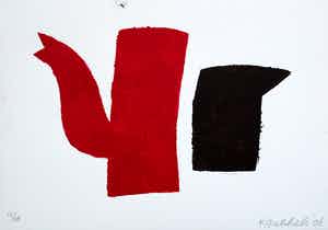 Klaas Gubbels - sjabloondruk: Koffie - en roomkan - 2006 (kleine oplage van 18 stuks) verkocht voor € 275!