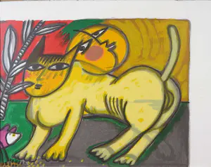 Corneille - Zeefdruk, Kat - Ingelijst kopen? Bied vanaf 200!