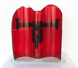 Bert Grotjohann - Glas, Kleurrijk abstract glazen object kopen? Bied vanaf 150!