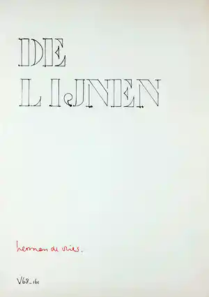 herman de vries - Zeldzaam portfolio met 6 tekeningen en geschreven blad, DE LIJNEN v68-161 vendu pour 1500€ !