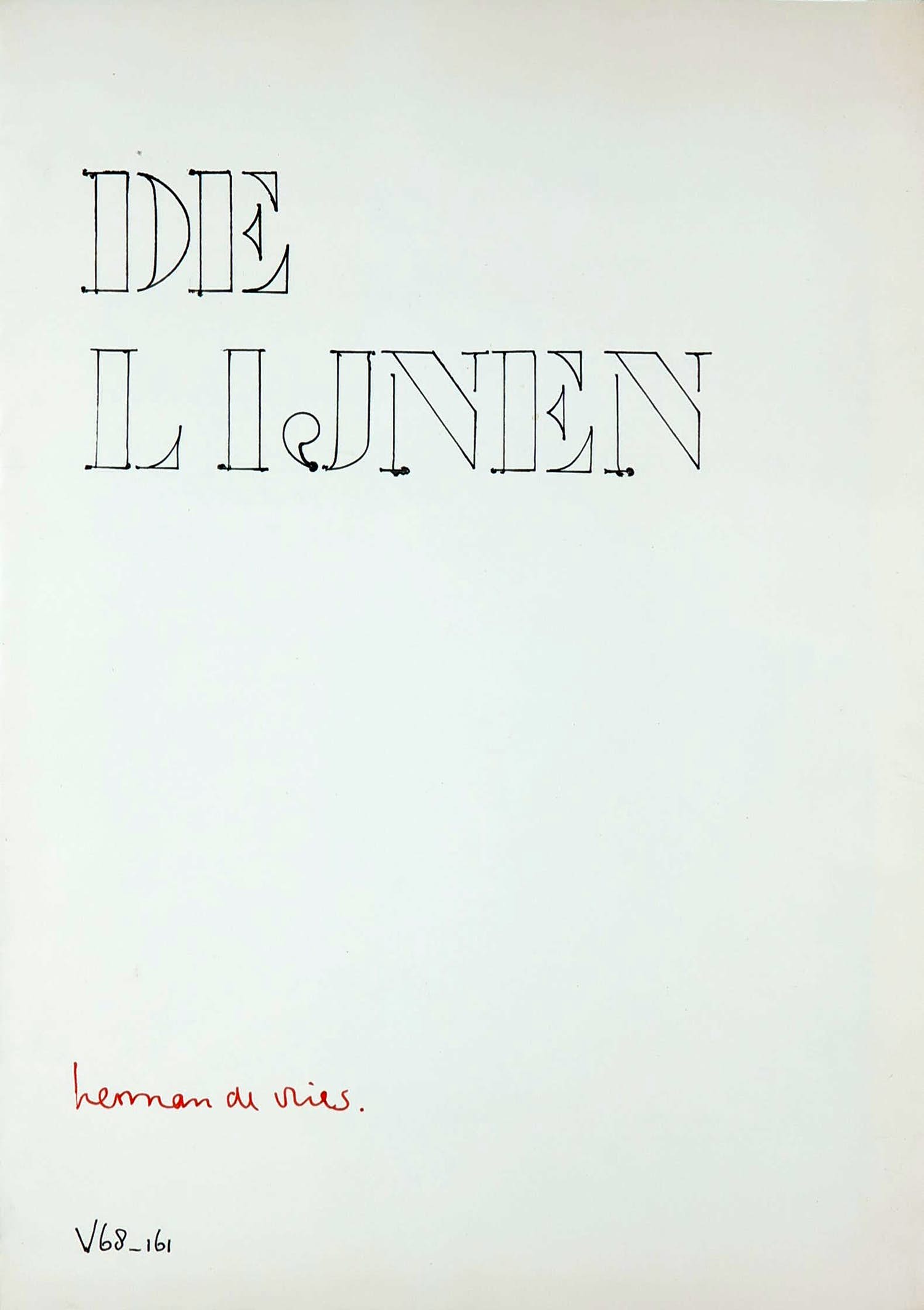 herman de vries - Zeldzaam portfolio met 6 tekeningen en geschreven blad, DE LIJNEN v68-161 verkocht voor € 1500!