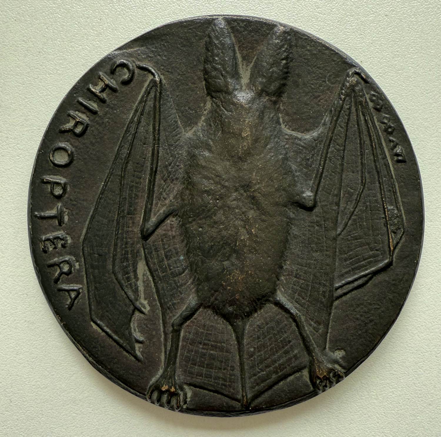 Barbara de Clercq - bronzen penning | 'Chiroptera' kopen? Bied vanaf 150!