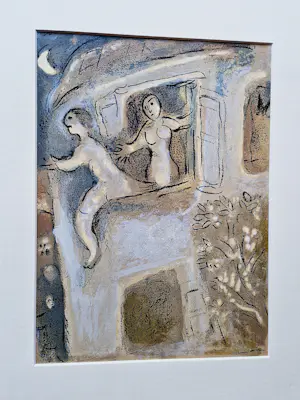 Marc Chagall - originele - Mourlot Frères - 1956 kleuren litho "David saved by Michal" kopen? Bied vanaf 171!