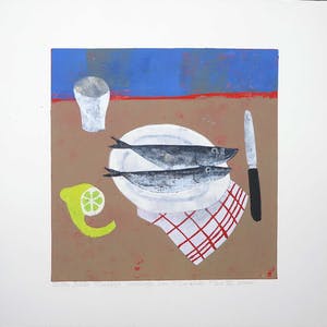 Betty Scheer - Linosnede, Ontbijtje kopen? Bied vanaf 35!