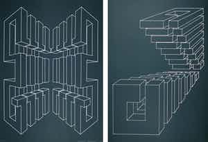 Harry Karssen - Lot van twee zeefdrukken, Z.t. Abstractie verkocht voor € 1!