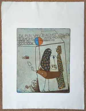 Michel van Overbeeke - De toekomst, aquatint ets kopen? Bied vanaf 40!